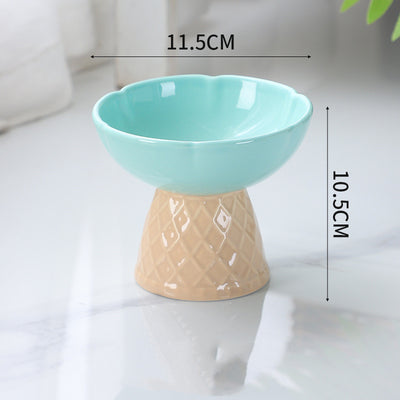 Neck Protecting Health Glaze Ceramic Pet Bowl