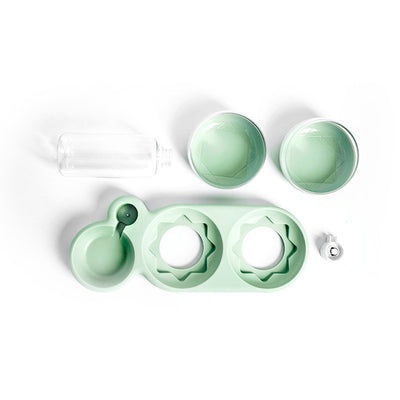 Cat food Bowl Fountain Double Bowl Drinking Raised Stand