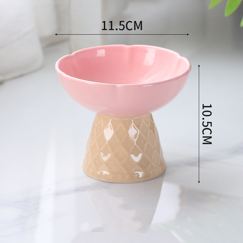 Neck Protecting Health Glaze Ceramic Pet Bowl